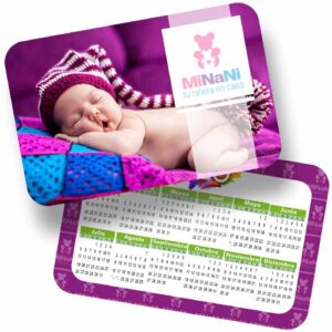 Calendarios de Bolsillo esquinas redondas. Plastificados